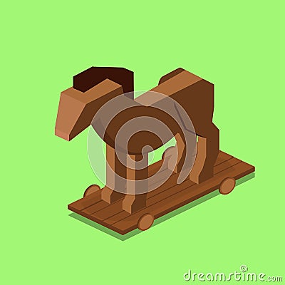 Trojan horse isometric vector illustration Vector Illustration