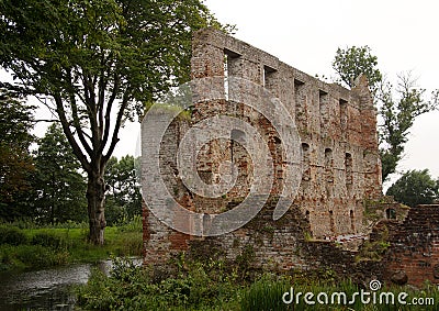 Trojborg castle ruin near Tonder, Denmark Stock Photo