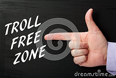 Troll Free Zone Stock Photo