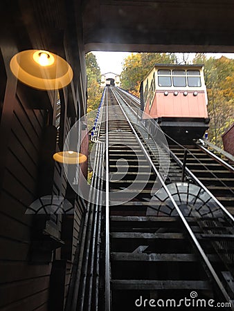 Trolley car incline Stock Photo