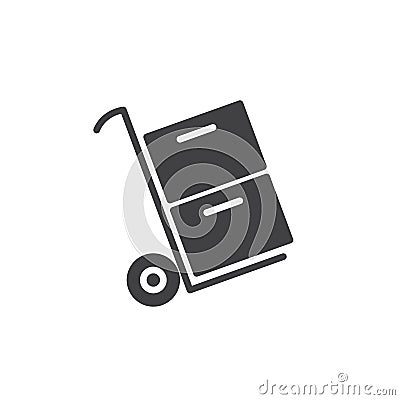 Trolley carrying boxes icon vector Vector Illustration