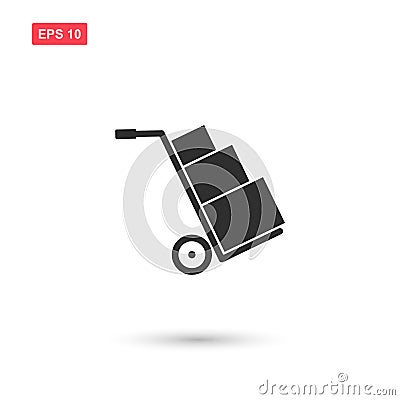 Trolley carrying boxes vector icon design isolated 2 Vector Illustration