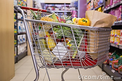 A trolley with healthy food Stock Photo