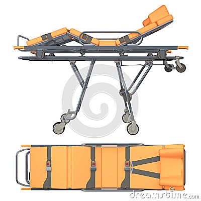 Trolley medic isolated on white 3d rendering Stock Photo