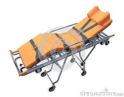 Trolley medic isolated on white 3d rendering Stock Photo