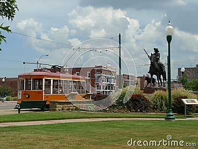 Trolley on the road, Fort Smith, Arkansas Editorial Stock Photo