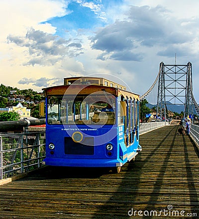 Trolley on Royal Gorge Bridge Editorial Stock Photo