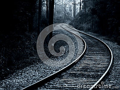 Trolley Track Stock Photo
