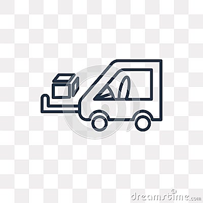 Trolley Truck vector icon isolated on transparent background, li Vector Illustration