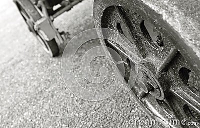 Trolley wheels Stock Photo