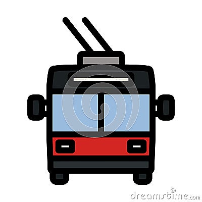 Trolleybus Icon Vector Illustration