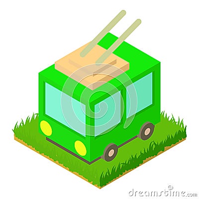 Trolleybus icon isometric vector. City trolley Vector Illustration