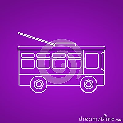 Trolleybus line icon. Vector. Vector Illustration