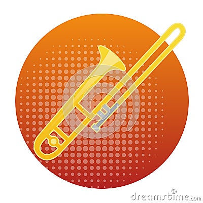 Trombone Icon Wind Music Instrument Concept Vector Illustration