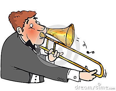 Trombone man Stock Photo