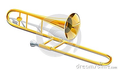 Trombone musical instrument Vector Illustration