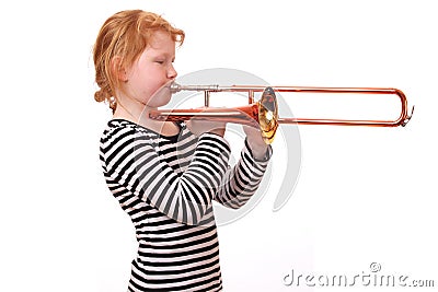 Trombone player Stock Photo