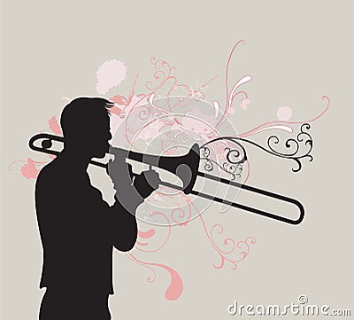 Trombone player Vector Illustration