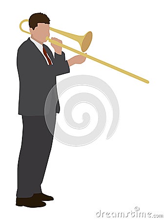 Trombone player Vector Illustration