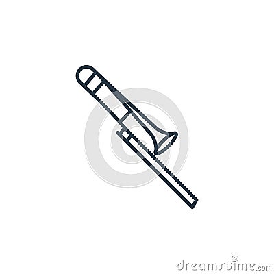 trombone vector icon isolated on white background. Outline, thin line trombone icon for website design and mobile, app development Vector Illustration