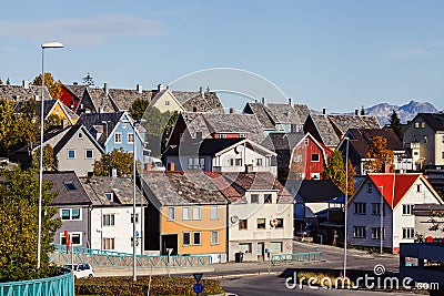 Tromso city buildings Editorial Stock Photo