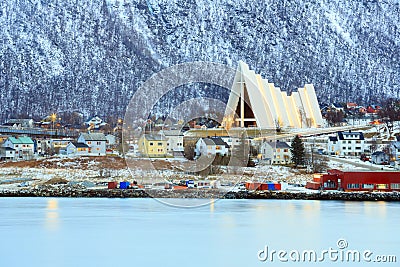 Tromso Cityscape Arctic Cathedral Stock Photo