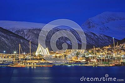 Tromso Cityscape at dusk Stock Photo