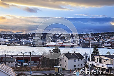 Tromso cityscape in Northern Norway. Stock Photo