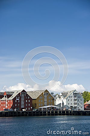 Tromso port houses Stock Photo