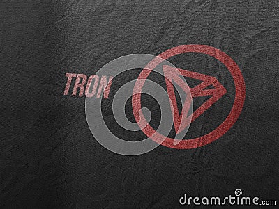 Tron cryptocurrency and modern banking concept. Editorial Stock Photo