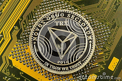 Tron is a modern way of exchange and this crypto currency Editorial Stock Photo