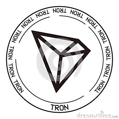 TRON TRX cryptocurrency vector symbol. Blockchain currency flat logo Vector Illustration