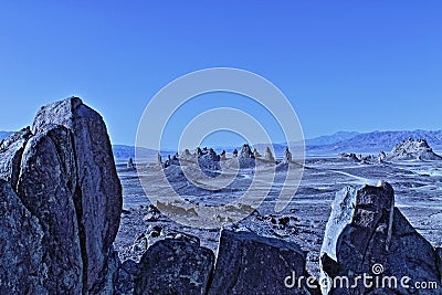 Trona Pinnacles Sci Fi location California Desert Stock Photo