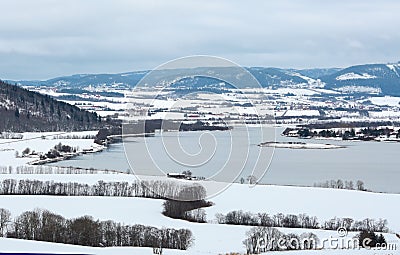 Trondheim fjord, the river Gaula, gaulosen nature reserve and le Stock Photo