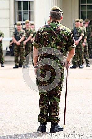 Troops drilling Stock Photo