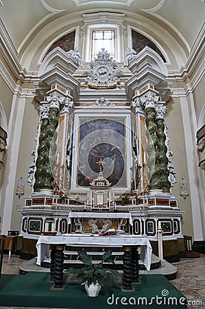 Tropea - Altare della Chiesa del Gesù Editorial Stock Photo