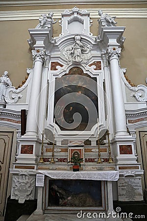 Tropea - Altare sinistro della Chiesa del Gesù Editorial Stock Photo