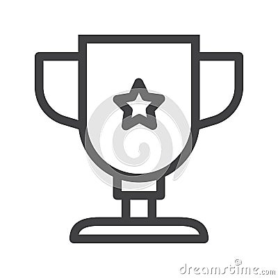 Trophy award cup line icon Vector Illustration