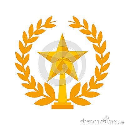 Trophy award isolated icon Vector Illustration