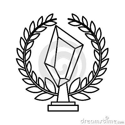 Trophy award isolated icon Vector Illustration