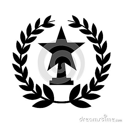 Trophy award isolated icon Vector Illustration