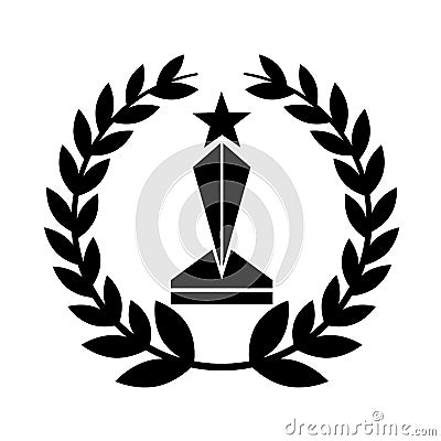 Trophy award isolated icon Vector Illustration