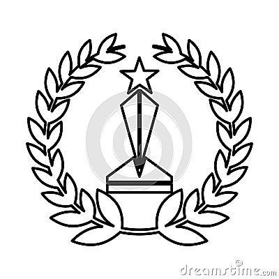 Trophy award isolated icon Vector Illustration