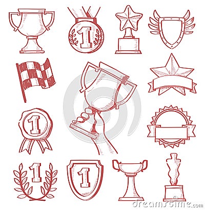 Trophy and awards Vector Illustration