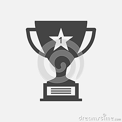 Trophy cup flat vector icon. Vector Illustration