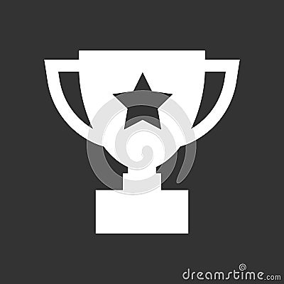 Trophy cup flat vector icon. Vector Illustration