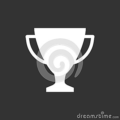 Trophy cup flat vector icon. Vector Illustration