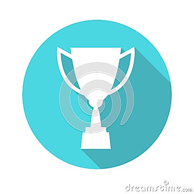 Trophy cup vector icon, flat design. Concept-winning, victory, champion, quality Vector Illustration