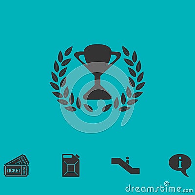 Trophy icon flat Stock Photo