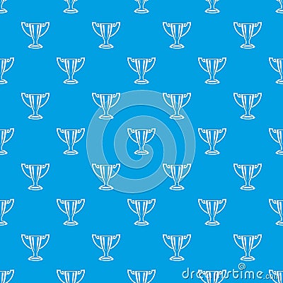 Trophy pattern vector seamless blue Vector Illustration